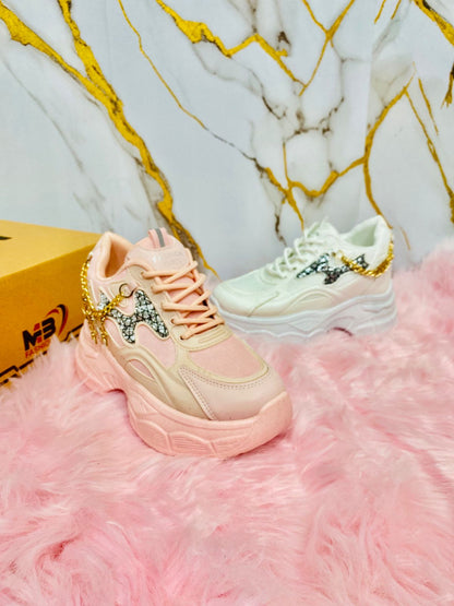 Women High Heel Sneakers Chunky Sole