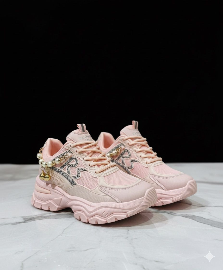 Women High Heel Sneakers Chunky Sole